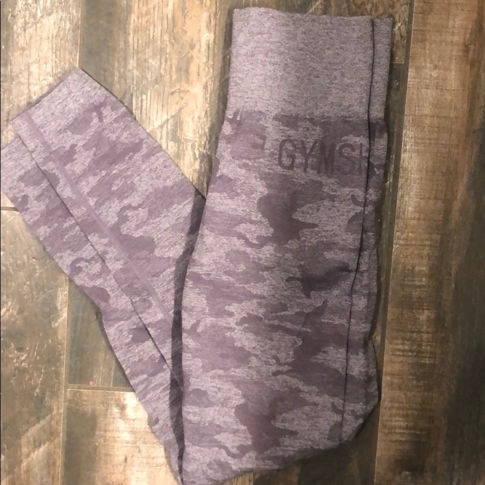 Gymshark Camo Seamless Leggings- Lavender Grey.